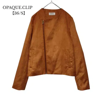 [ 오페크 도트 클립 ] 라이더 자켓 노카라 스웨이드 얇은 소재 S