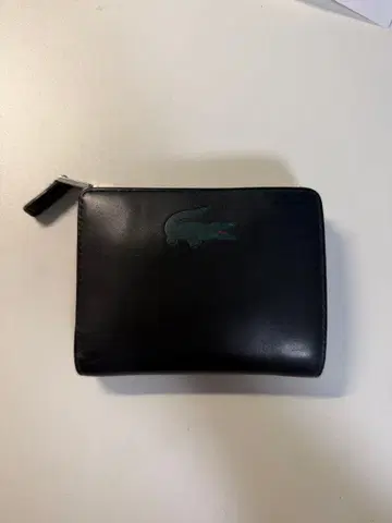 Lacoste 접이식 지갑 블랙 가죽