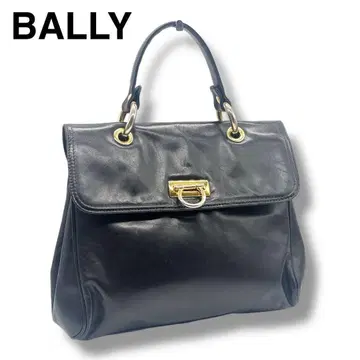 고품질 BALLY 발리 가죽 핸드백 숄더 블랙 골드 금장 장식