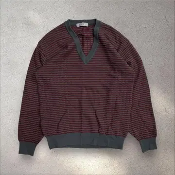 마운틴탑 도쿄 구제 의류 하나뿐인 레트로 니트 보더