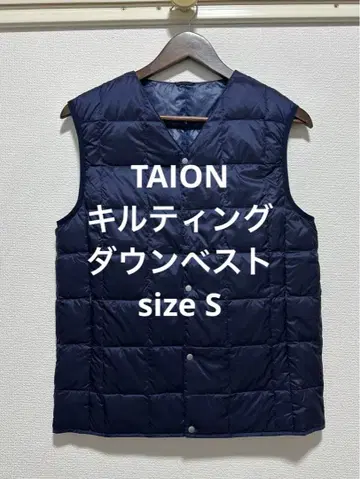 TAION 타이온 퀼팅 다운 베스트 네이비 S