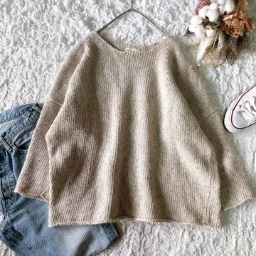 [ 새상품급 ] 이치 ICHI 멜란지 니트 풀오버 큼직한 니트 넉넉한