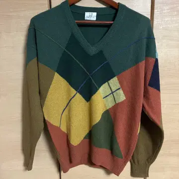 dunhill Sport V넥 니트 L 사이즈 멀티 컬러