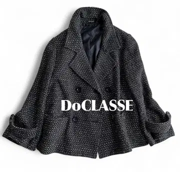 두클라쎄 DoCLASSE 믹스 트위드 더블 브레스 자켓 네이비