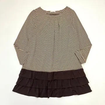 로즈 티아라 빅 사이즈 46 보더 백리본 튜닉