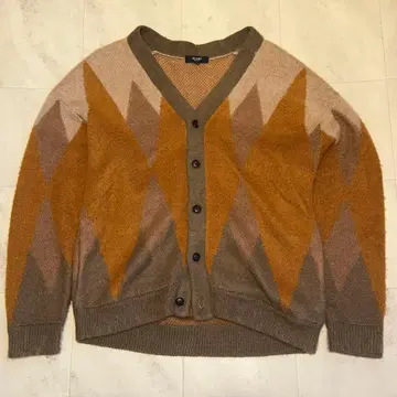 BEAMS HEART 모헤어 가디건 오렌지 그레이 겨울 의류