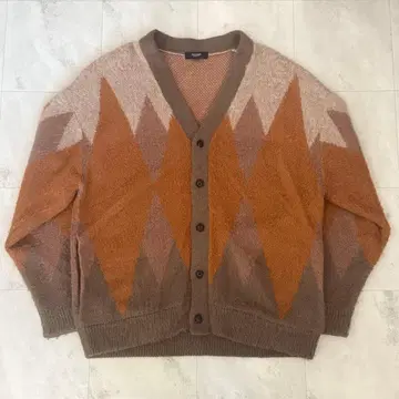 BEAMS HEART 모헤어 가디건 오렌지 그레이 겨울 의류