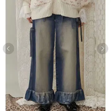 merry jenny sway ribbon 데님 팬츠