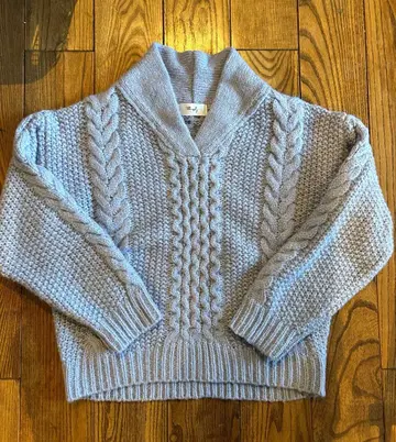 thingsly 스카이블루 케이블 니트 한국