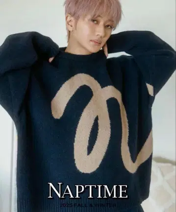 naptime 니트 풀오버 네이비 L 사이즈