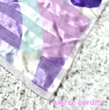 택 포함 새상품 피에르 가르뎅 실크 대형 스카프 핑크 & 라벤더