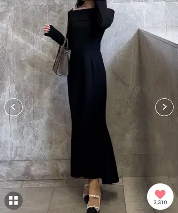 JUNOAH 오프숄더풍 머메이드 원피스