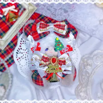 니지페페 10cm 인형옷 오스와리 곰 크리스마스 화이트 브라운