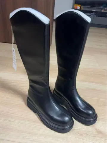 롱 부츠 여성용 블랙