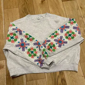 니코앤드 niko and 맨투맨 크로셰 콤비 풀오버