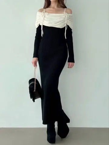 resexxy 리젝시 바이 컬러 니트 원피스