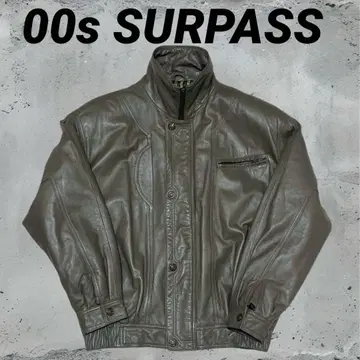 00s SURPASS 이탈리아제 올리브 그린 가죽 자켓 L 사이즈