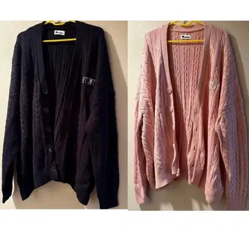 Naptime 니트 가디건 - BLACK & PINK 2세트