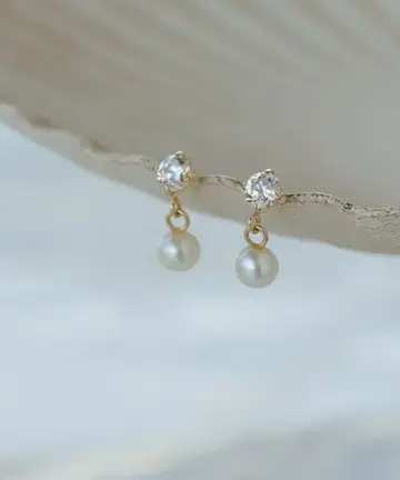 아네모네 k10 10금 펄 귀걸이