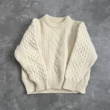 빈티지 피셔맨 니트 유로 빈티지 두툼한 스웨터