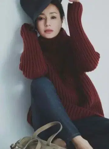 로완 loin 로우게이지 니트 하이넥 울 이가와 하루카 씨