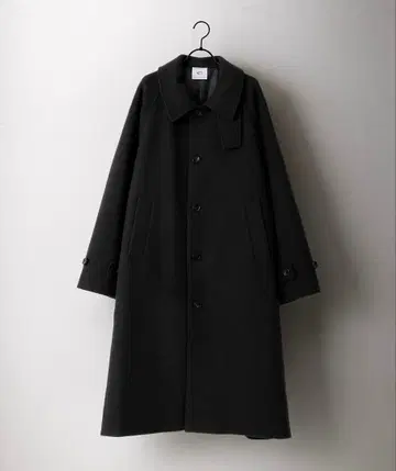 블랙 스텐카라 코트 울 혼방