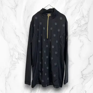 VIVAHEART 하프 지퍼 블랙 로고 골드 블랙 52 자수