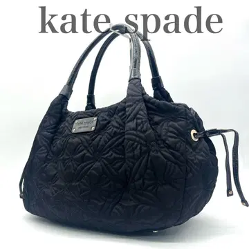 케이트 스페이드 퀼팅 토트백 나일론 패턴트 레더 꽃무늬 블랙