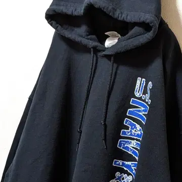길단 U.S. 네이비 로고 후드 맨투맨 블랙 XL 구제 의류
