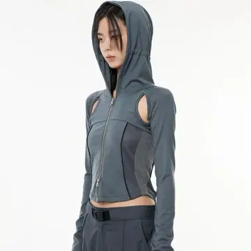 FLARE UP Division Cut-out Hooded Zip-up