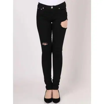 GYDA 사이드 립드 컬러 스키니 팬츠 XS