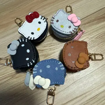 새상품 헬로키티 참형 코인 케이스 PU 가죽 5개 세트