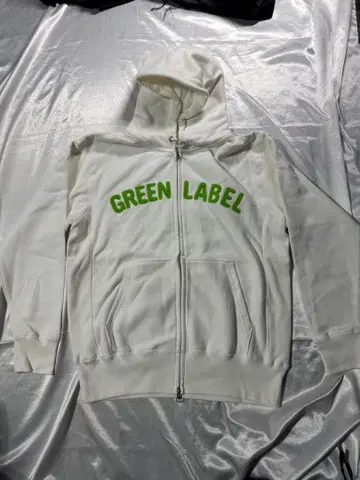 기린 맥주 GREEN LABEL 풀 지퍼 후드티 화이트