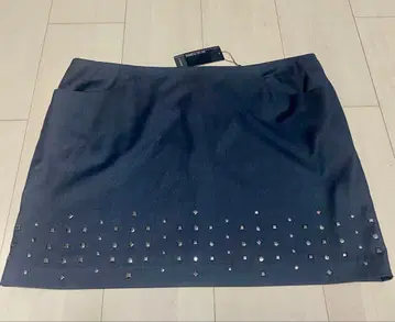 다크 그레이 스터드 미니 스커트 빅 사이즈