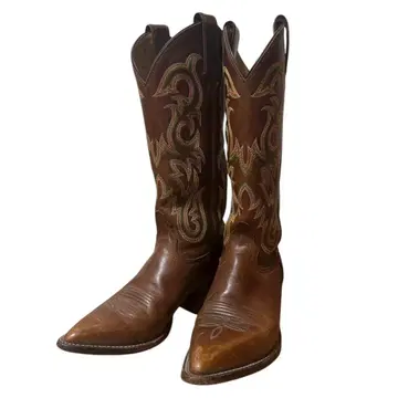 토니 라마 브라운 자수 웨스턴 부츠 23cm