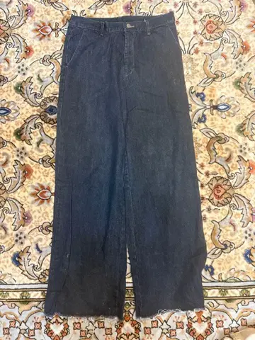 다크 블루 와이드 레그 데님