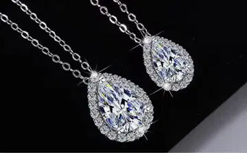 페어 쉐이프 목걸이 최고급 모이사나이트 사용 2 캐럿