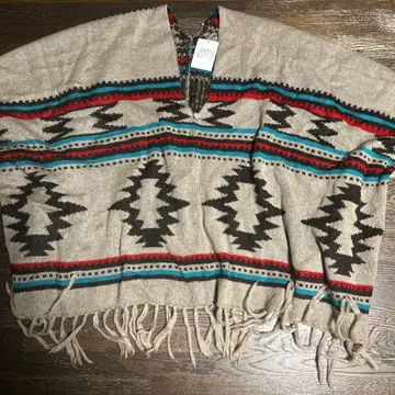 미사용 로즈버드 니트 판초