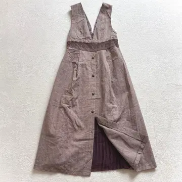 엑시즈팜 오버롤 스커트 롱 기장 원피스 M 중간 플리츠