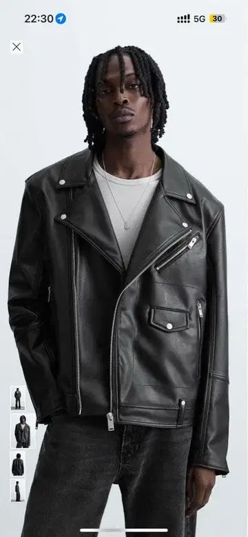 ZARA 인조 가죽 라이더 자켓