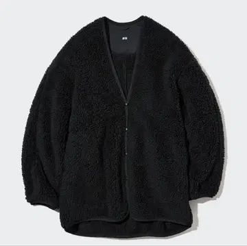 새상품 유니클로 라이트 보아 플리스 가디건 L