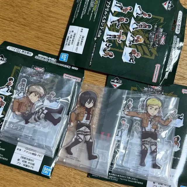 진격거 쿠지 h상 아크릴 스탠드 쟝 엘빈 미카사 세트