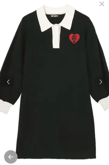 [ 1회 착용 ] MARY QUANT 하트 와펜 폴로 원피스