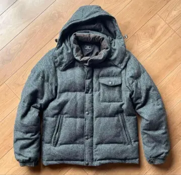 GreenLabel 헤링본 무늬 다운 자켓 그레이