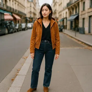 45rpm STUDIO 청바지 데님 스트레이트 S 블루 하이웨스트