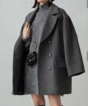 라운지 드레스 P 코트 그레이