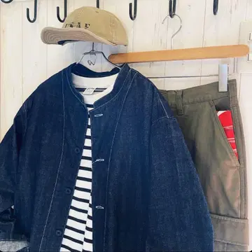 새상품 데님 아틀리에 자켓 다크 네이비 인디고 데님 셔츠 겉옷 일본제