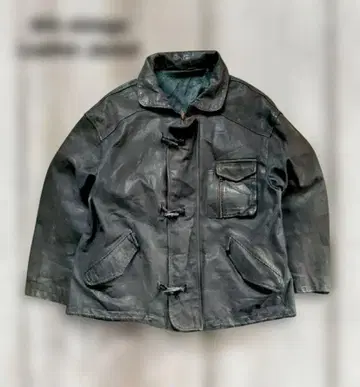 80s vintage 가죽 자켓 이탈리아제 더플 파이어맨