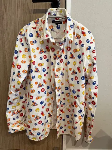 Garcon Wave 당구공 패턴 긴팔 셔츠 L