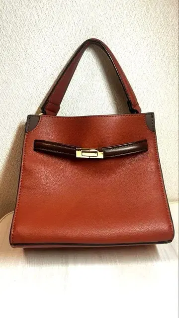 브라운 가죽 핸드백